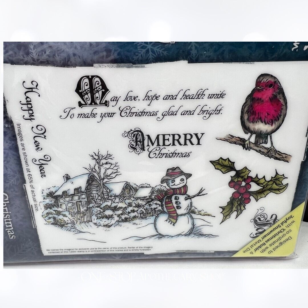 Sheena CHRISTMAS TIDINGS Ornament Robin Holiday Rubber Stamps Dies Lot