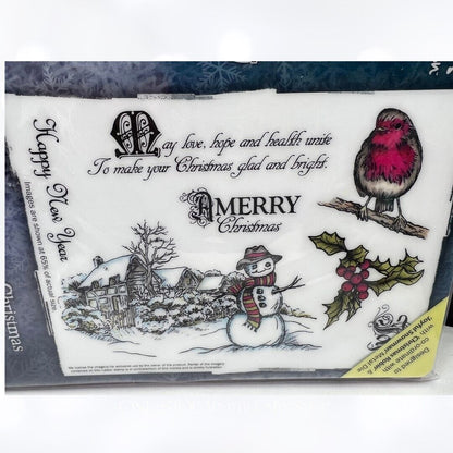 Sheena CHRISTMAS TIDINGS Ornament Robin Holiday Rubber Stamps Dies Lot