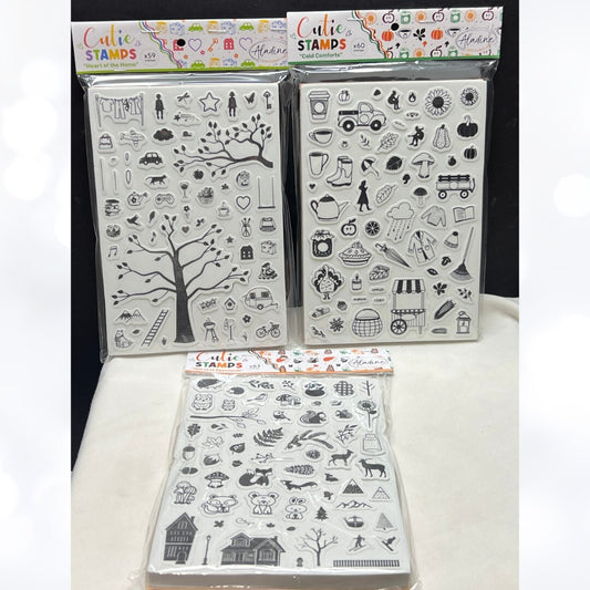 Aladine FALL AUTUMN Animals Cutie Foam Rubber Stamps Lot of 3