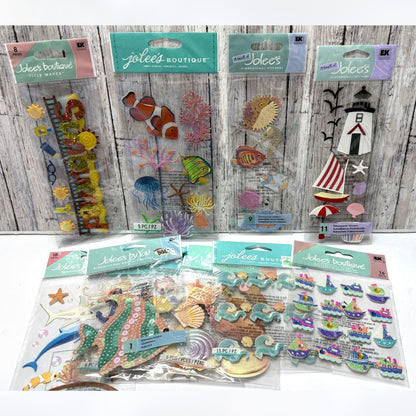 Jolee's Boutique NAUTICAL Fish Sea Ocean Crafting 3D Stickers Lot of 11