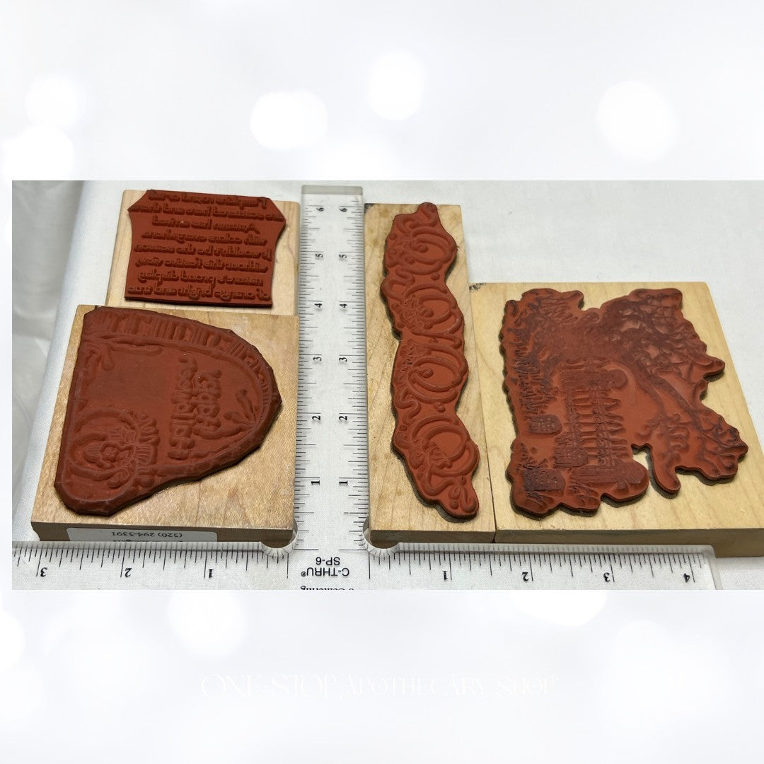 Penny Black GRAVEYARD & PUMPKINS Halloween Rubber Stamps Lot