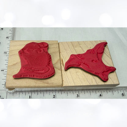 House Mouse MICE LANDING Amanda Points Mice Rubber Stamps Set of 2