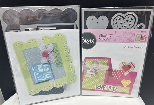 Sizzix Stephanie Barnard MAKE A WISH Drops Inks Hearts Step Ups Framelits Dies