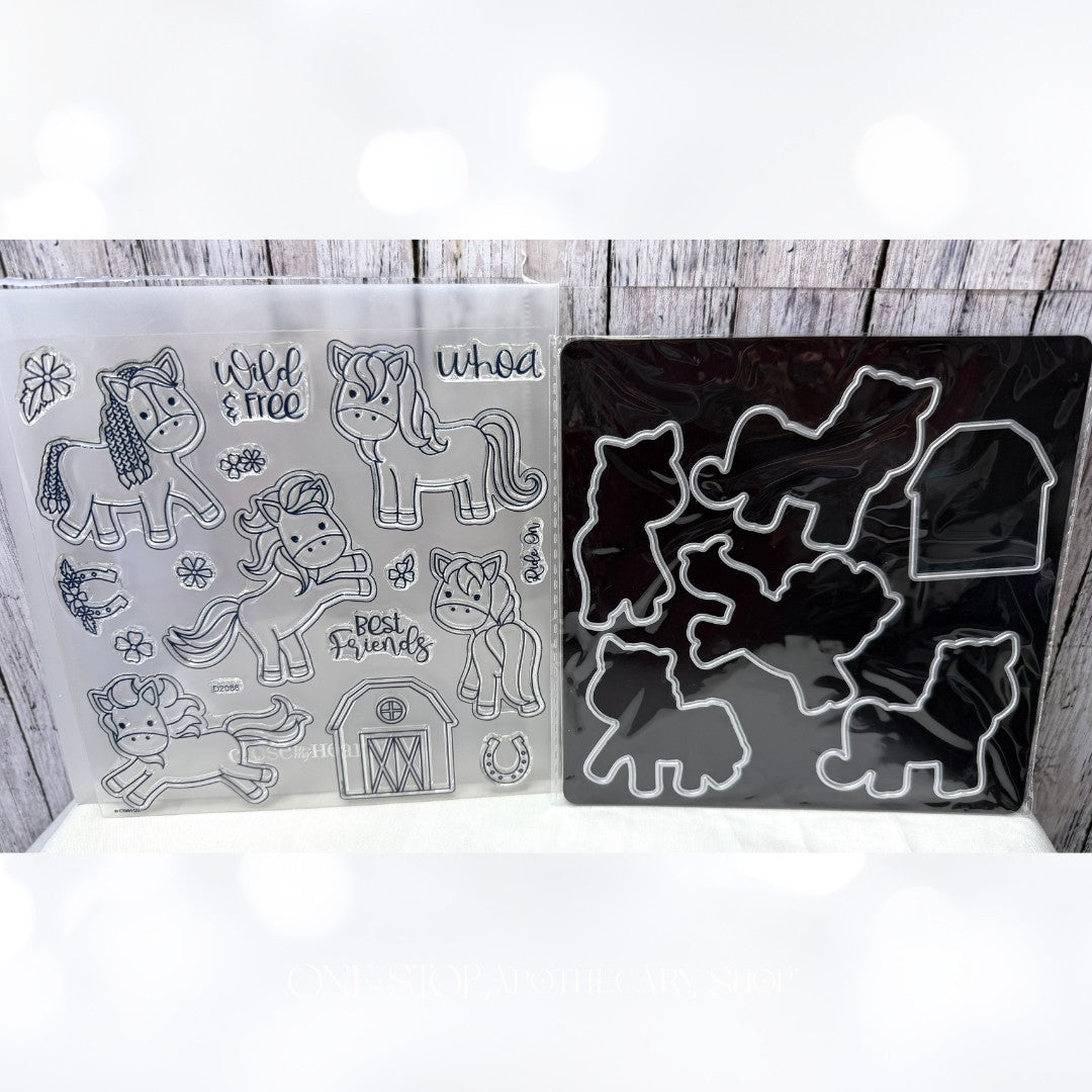 Close To My Heart PRETTY LITTLE PONIES Pony Horse Rubber Stamps Dies