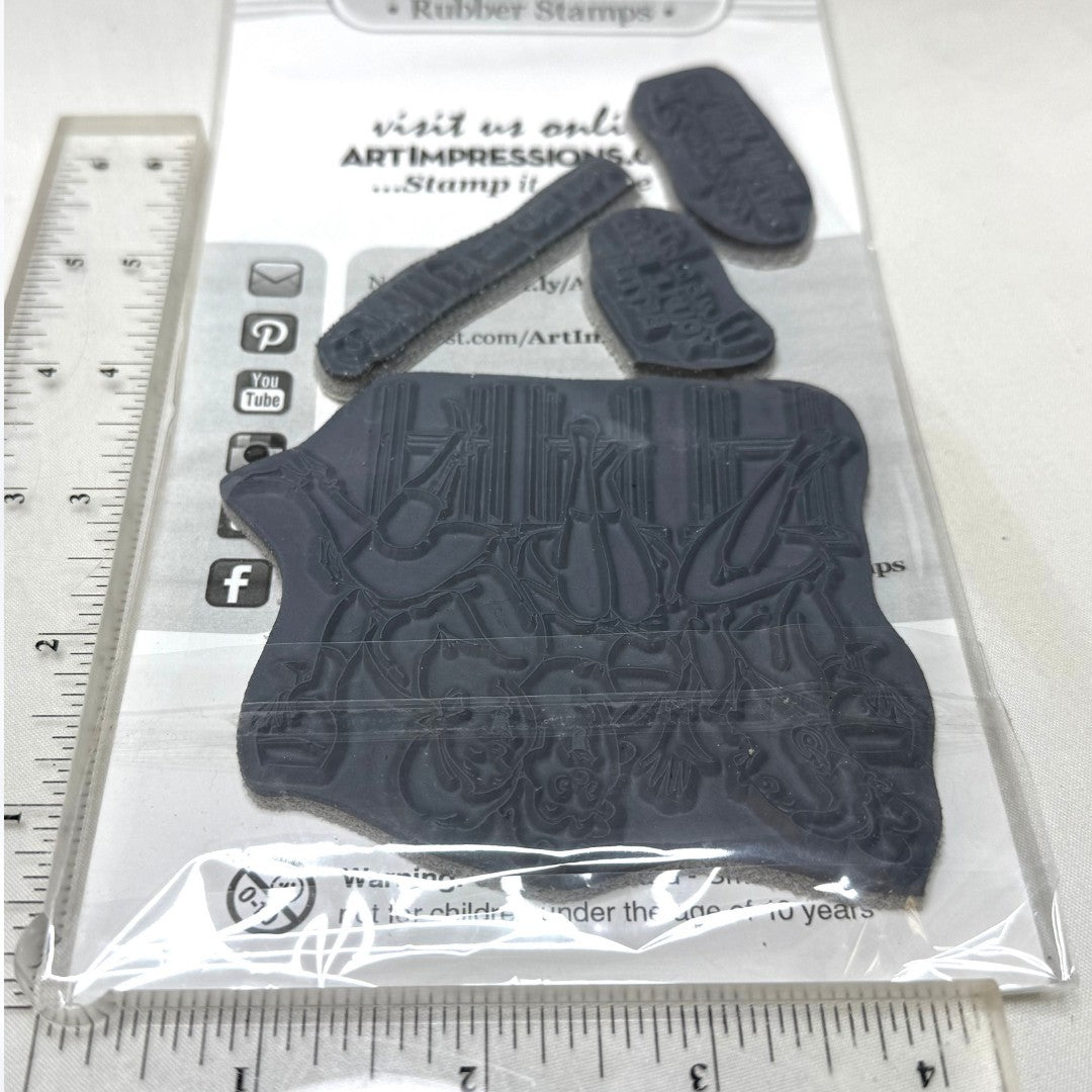 Art Impressions Girlfriends WINE TASTERS In the Tub Funny Rubber Stamps Lot