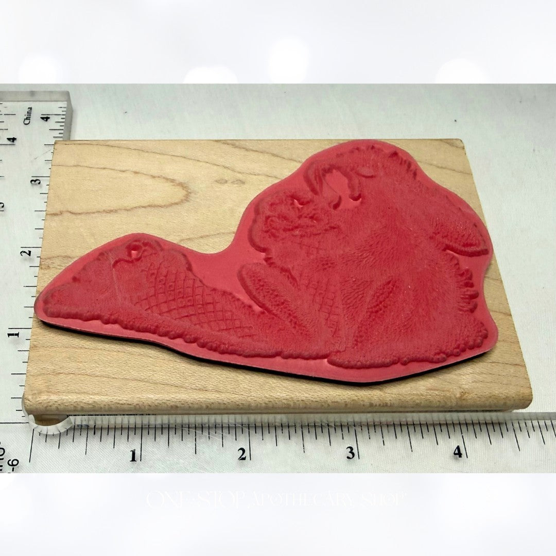 House Mouse YOU SNOOZE YOU LOSE Hoppers Ice Cream Bunny Rabbit Rubber Stamp