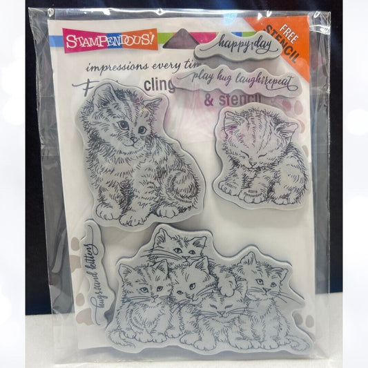 Stampendous KITTEN HUGS Cats Kitty Cling Rubber Stamps