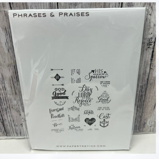 Papertrey Ink PHRASE & PRAISES Religious Bible Journaling Rubber Stamps