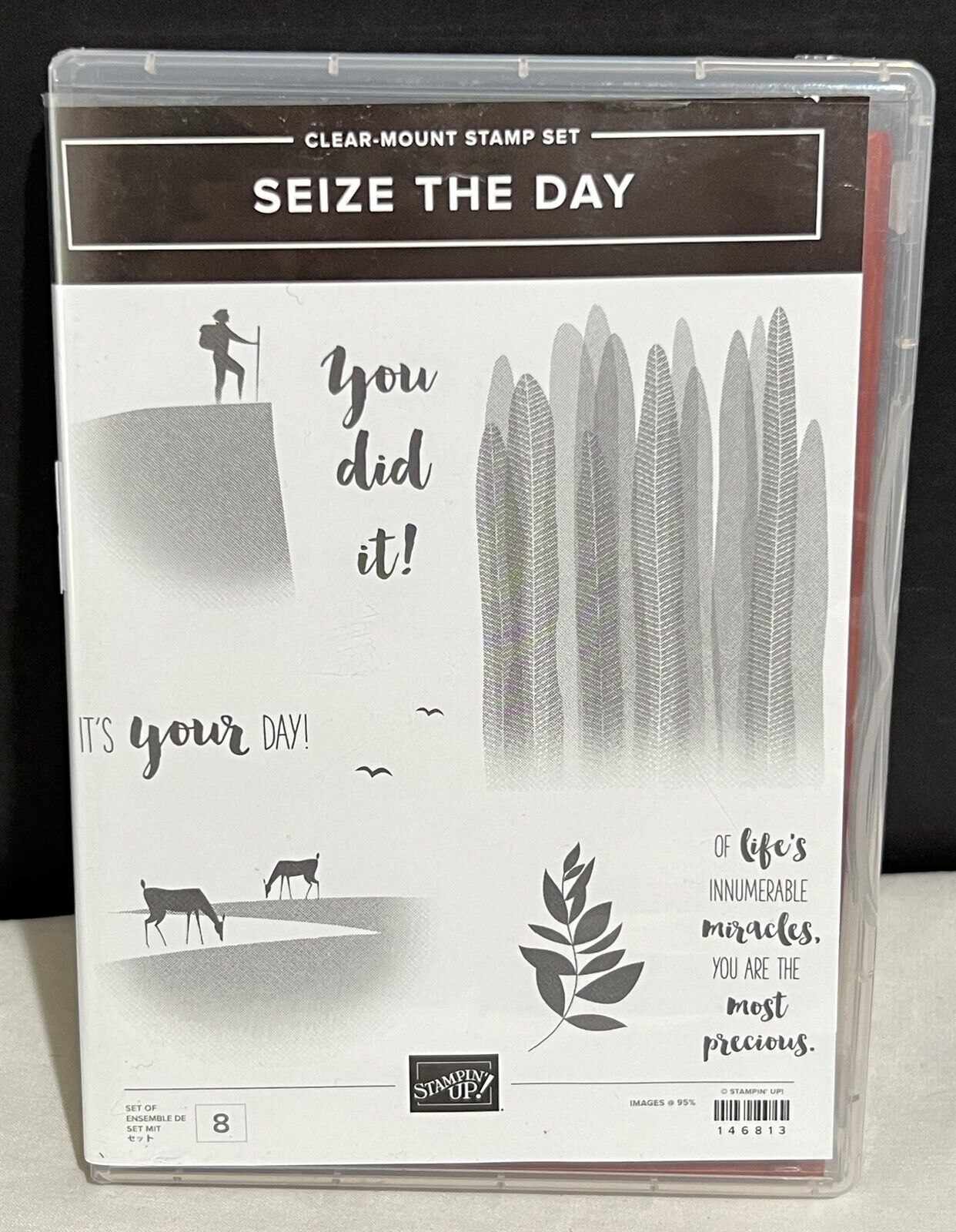 Stampin Up SEIZE THE DAY Hiking Nature Deer Rubber Stamps Set