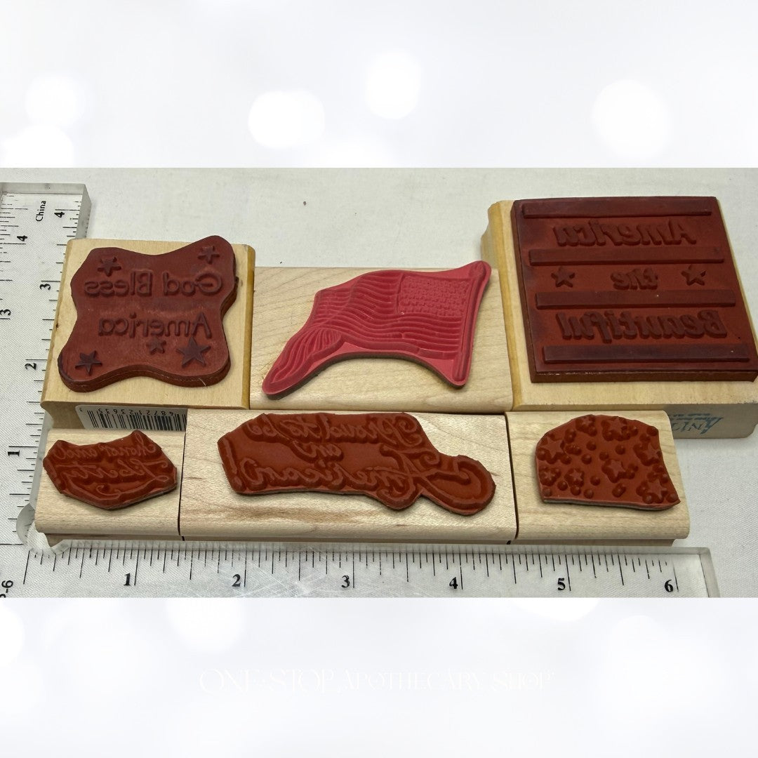 Stampin Up 4TH OF JULY America Flag Eagle Liberty For All Rubber Stamps