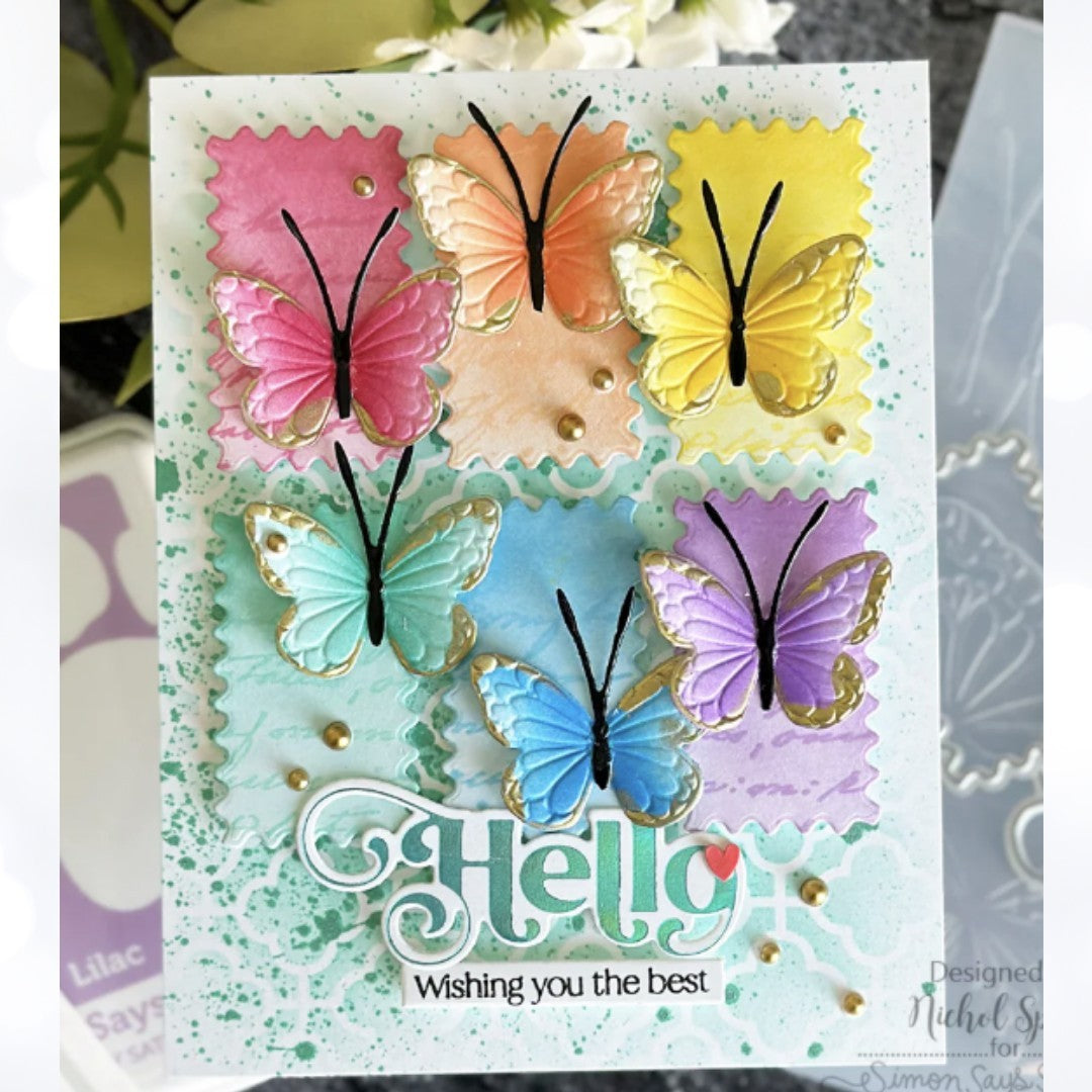 Simon Says Stamp GRACEFUL BUTTERFLY Butterflies 3D Embossing Folder Dies