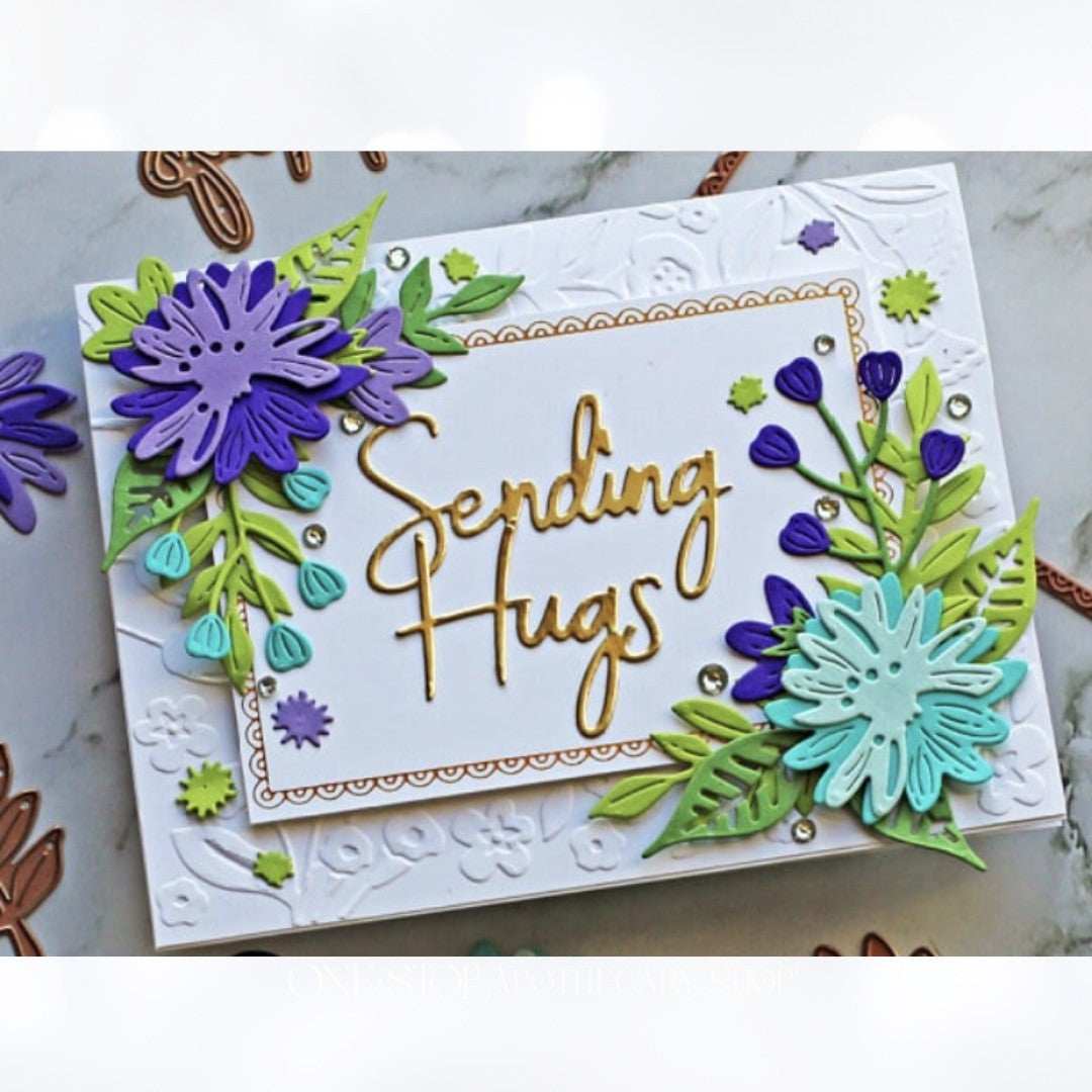 Spellbinders LAYERED BLOOMS Colorful Flowers Small Dies of the Month Set of 2