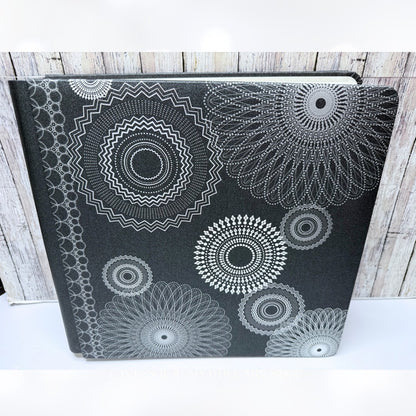 Creative Memories SPIRAL ALBUM Black Silver 12x12 Flex Hinge 41 White Pages