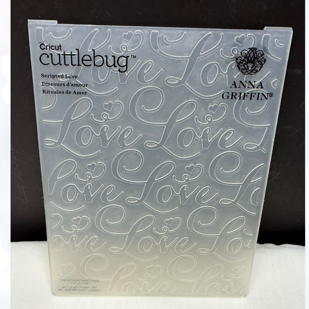 Anna Griffin VALENTINES DAY Rose Hearts Love Embossing Folders Set of 3