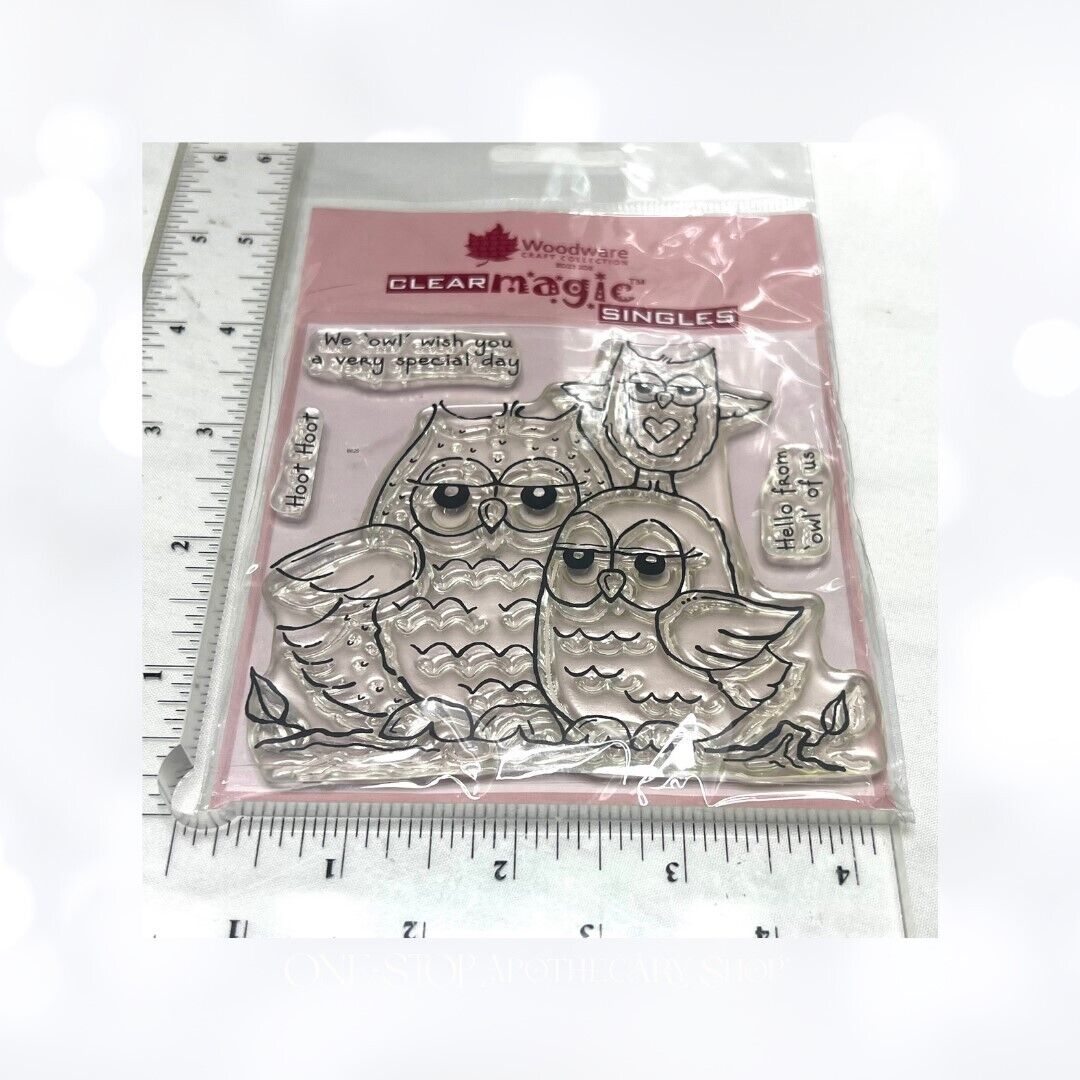 Darice's Woodware OWL Owls Birds Rubber Stamps Lot of 2