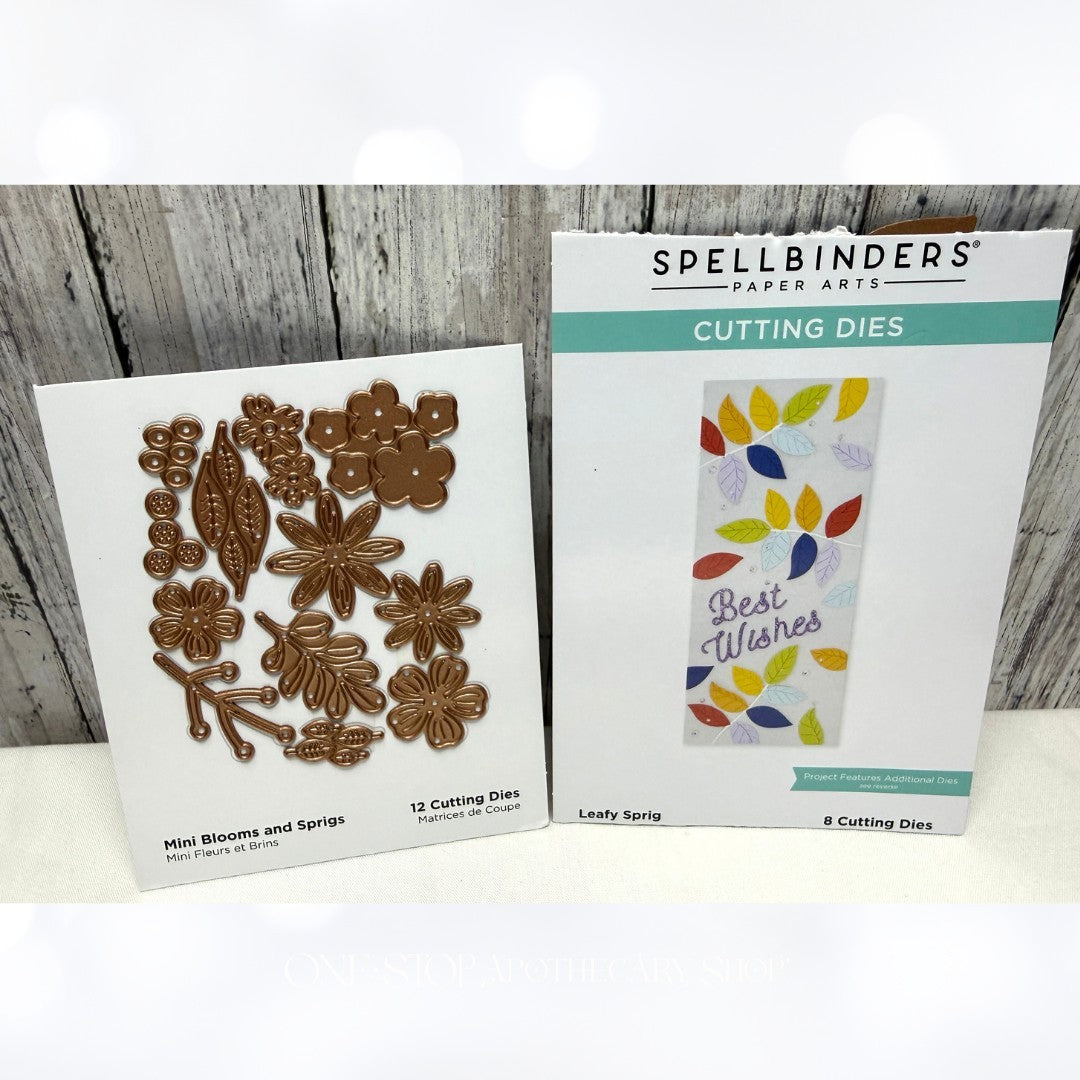 Spellbinders MINI BLOOMS & SPRIGS Leaf Leaves Dies Set of 2
