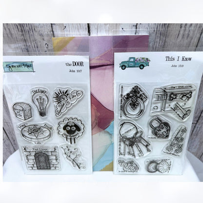 By the Well 4 God THE DOOR Religious Bible Journaling Rubber Stamps Kit