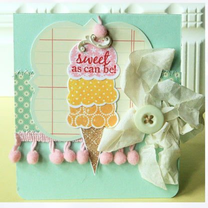 Papertrey Ink SWEET AS CAN BE Ice Cream Cone Rubber Stamps Dies