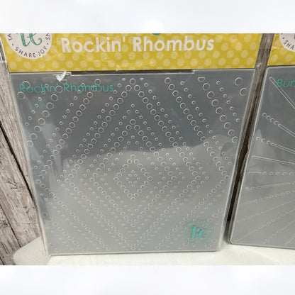 Taylored Expressions ROCKING RHOMBUS Bursting Dots 6x6 Embossing Folders