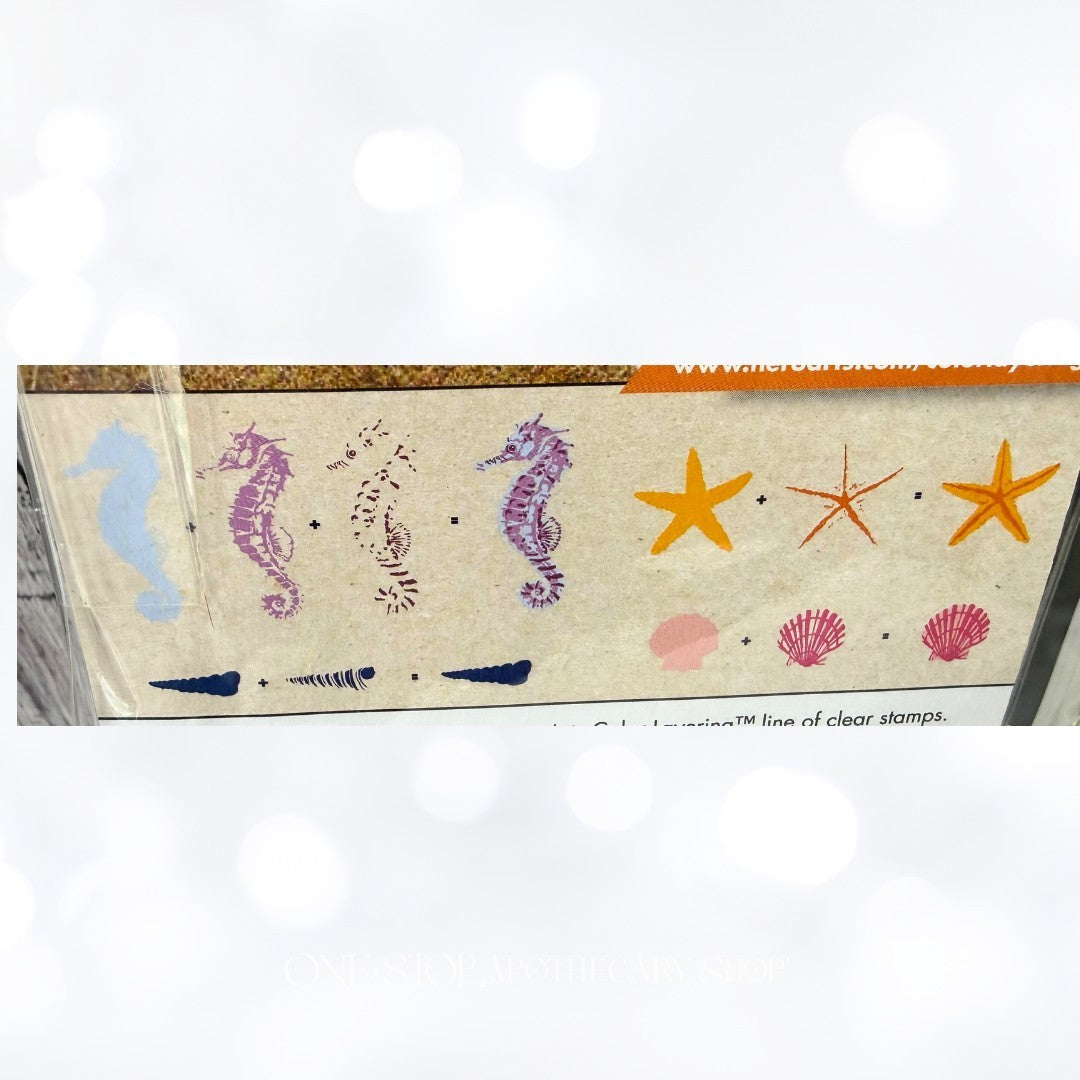 Hero Arts SEAHORSE Lake Time Fun Beach Rubber Stamps
