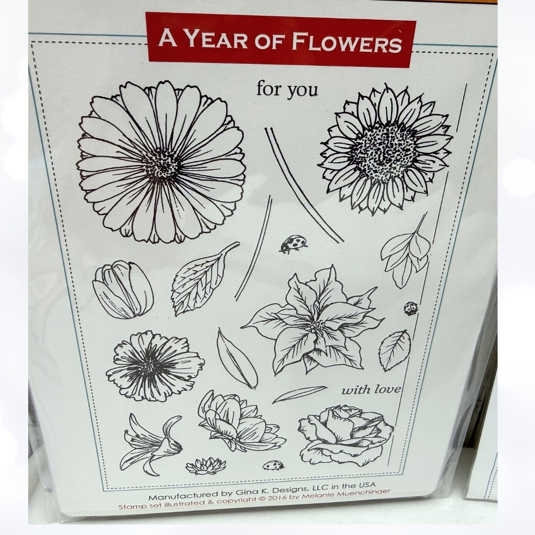 Gina K A YEAR OF FLOWERS Simply the Best Rubber Stamps