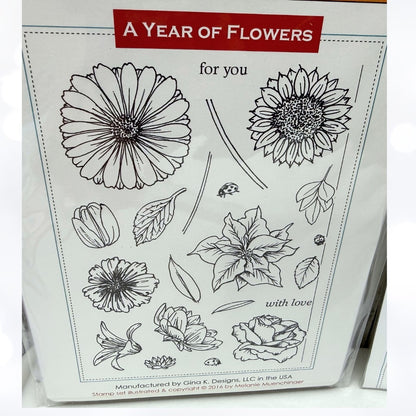 Gina K A YEAR OF FLOWERS Simply the Best Rubber Stamps