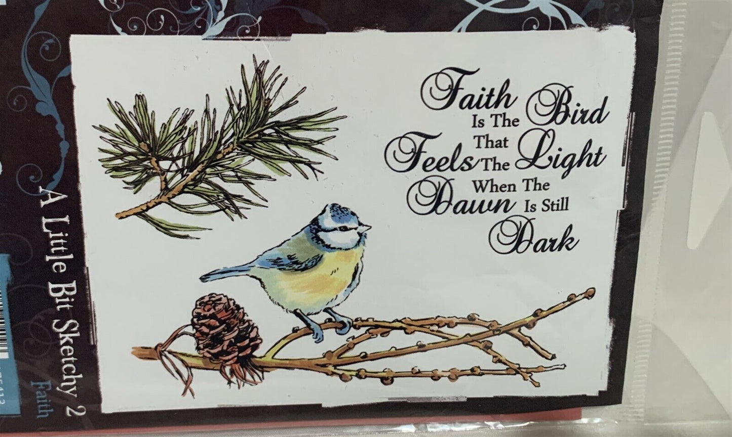 Sheena Douglass Sketchy NATURE FAITH Accomplished Bird Unmounted Rubber Stamps