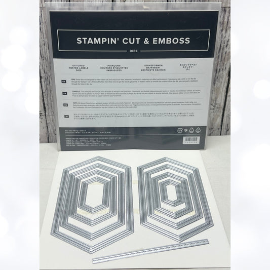 Stampin Up STITCHED NESTED LABELS Hexagon Frames Dies