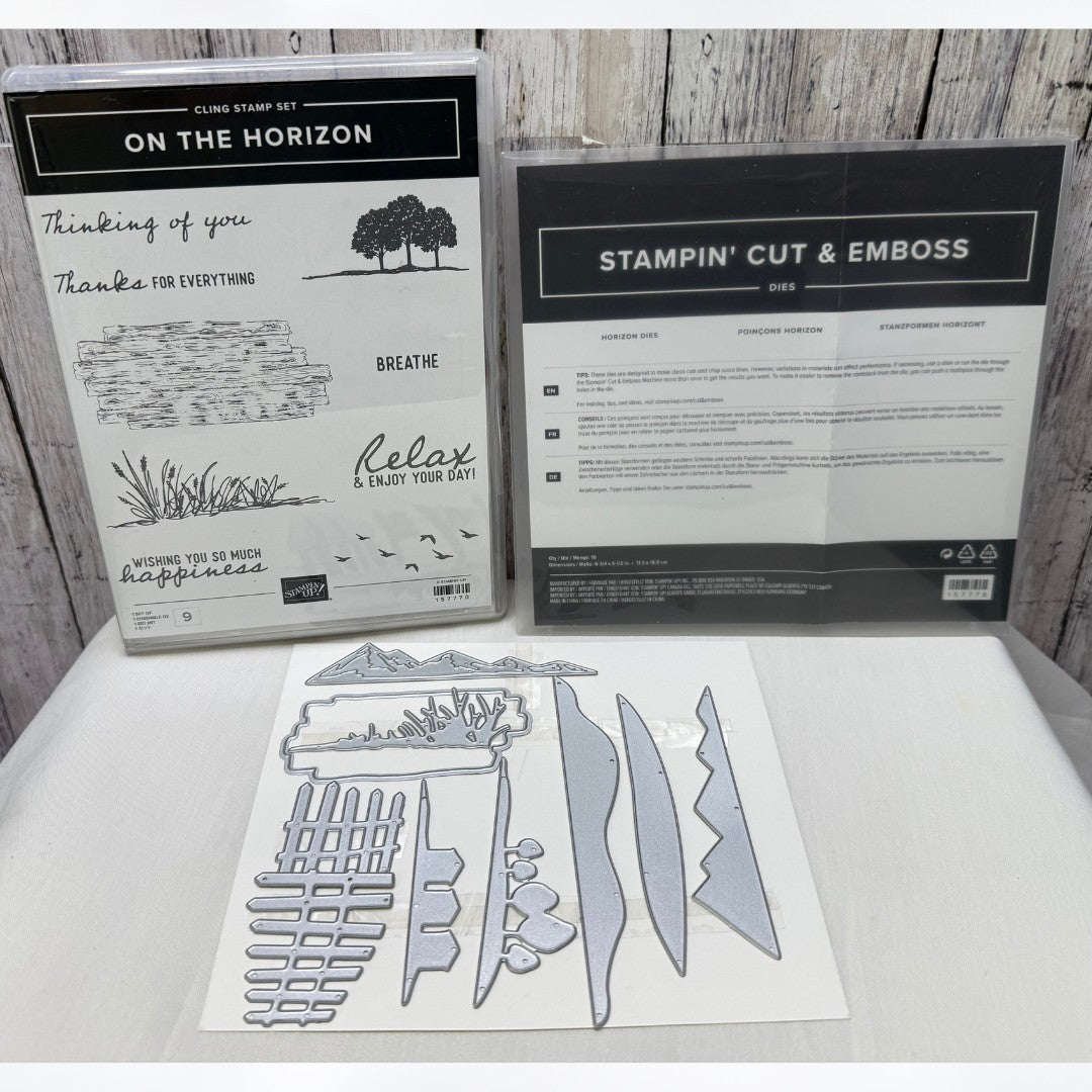 Stampin Up ON THE HORIZON Rubber Stamps Dies
