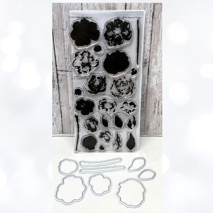 My Favorite Things WATERCOLOR FLOWERS Florals 4x8 Rubber Stamps Dies