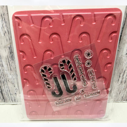 Taylored Expressions CANDY CANE LANE Christmas Background Rubber Stamps