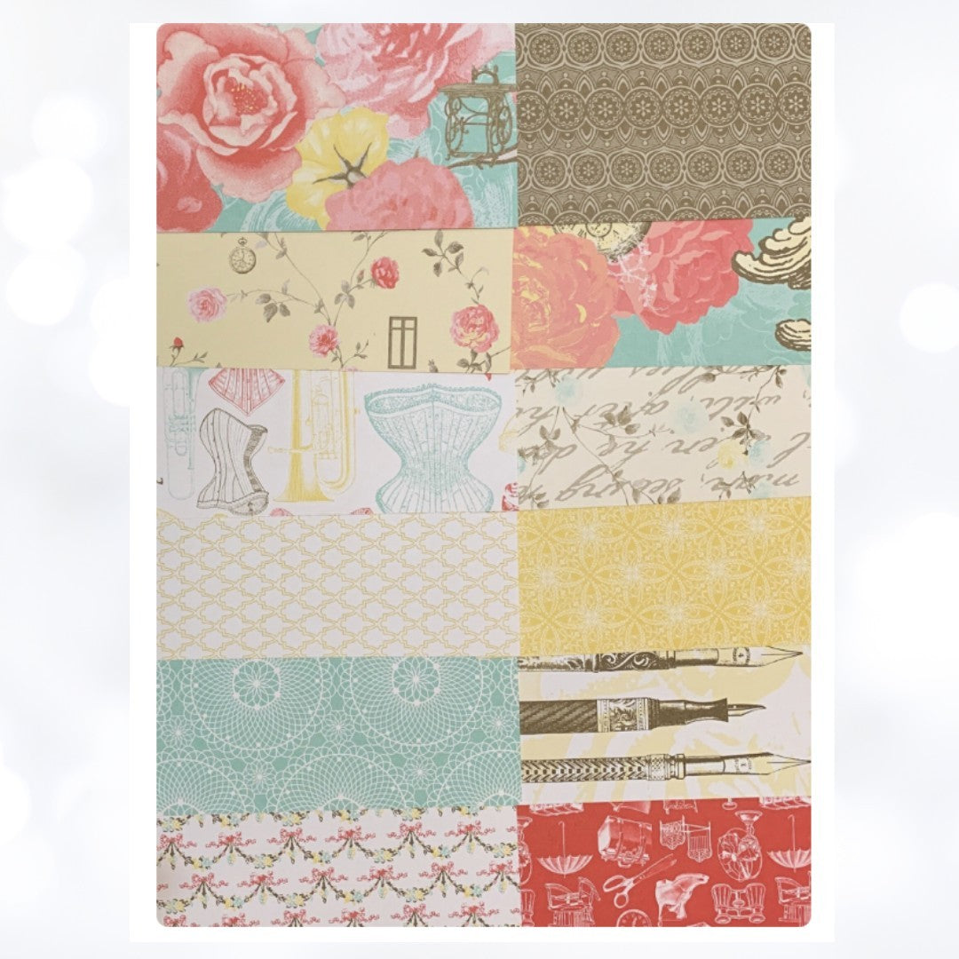 Stampin Up ATTIC BOUTIQUE Sewing DSP 12x12 Cardstock Paper 24 Sheets