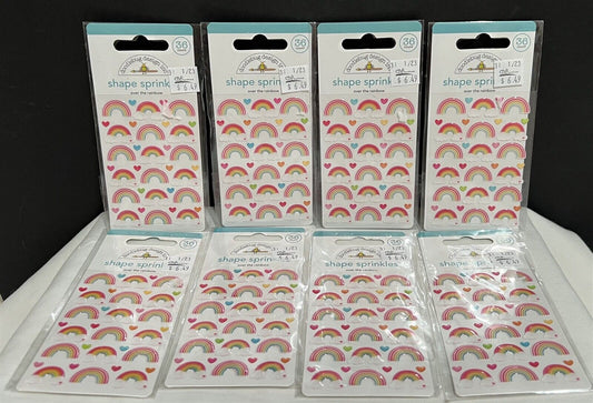 Doodlebug Design OVER THE RAINBOW Shape Sprinkles Stickers Embellishments Lot