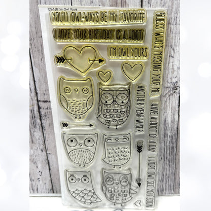 My Favorite Things I'M OWL YOURS Owls Birds Love Valentines Rubber Stamps Dies