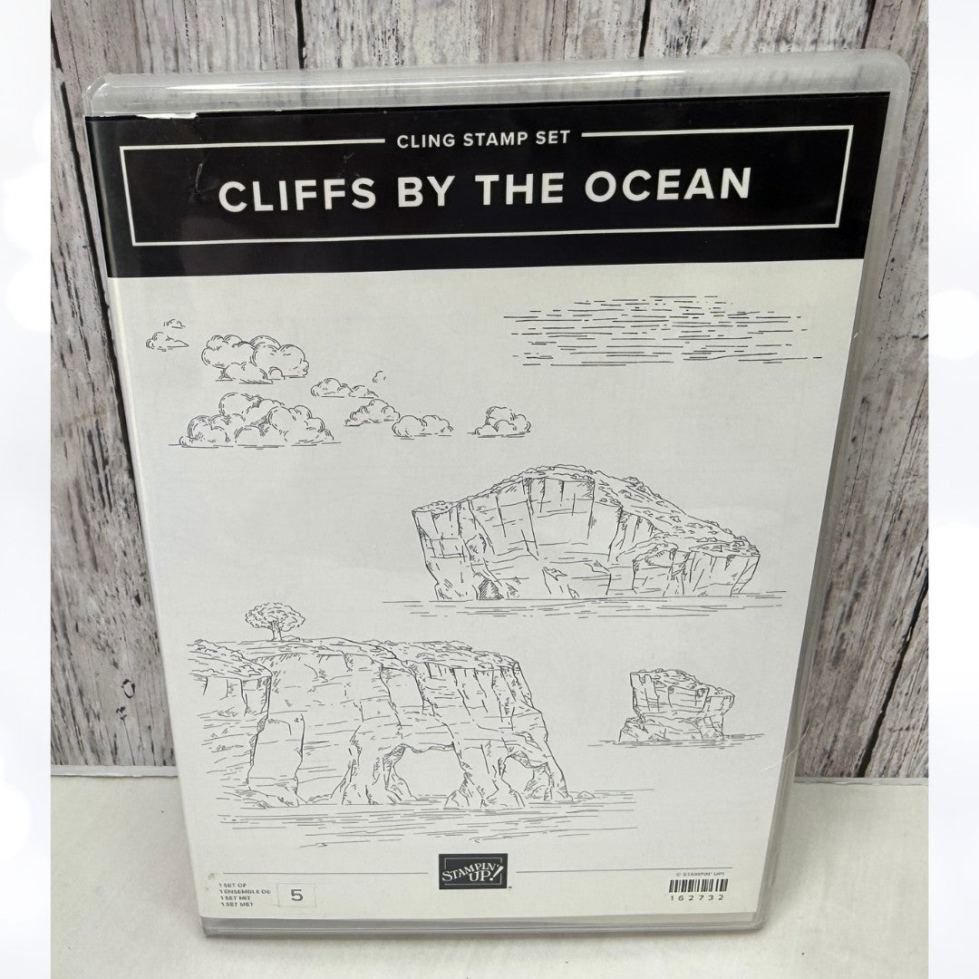Stampin Up CLIFFS BY THE OCEAN Sea Seascape Rubber Stamps