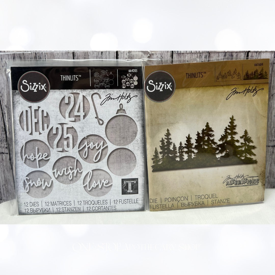 Tim Holtz CIRCLE WORDS CHRISTMAS Tree Line Holiday Thinlits Dies