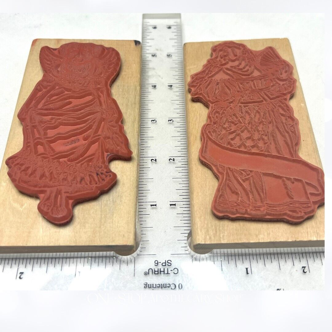 PSX Joanne West ANGEL PIG & DOG Animals Rubber Stamps Lot of 2