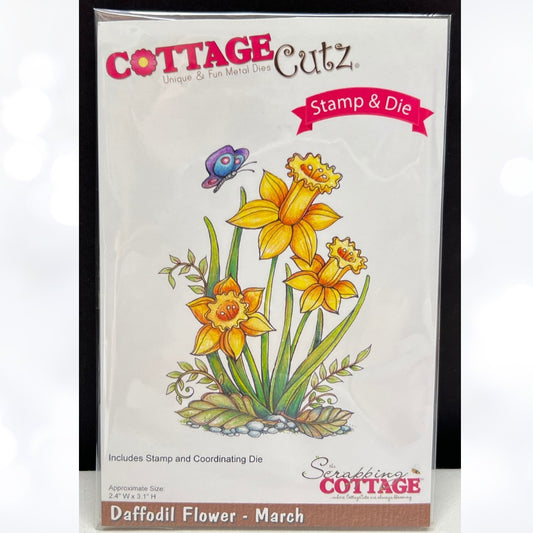Cottage Cutz DAFFODIL FLOWER March Floral Flowers Rubber Stamp Die