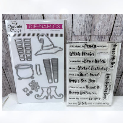 My Favorite Things EVERYTHING BUT THE BROOM Witch Halloween Rubber Stamps Dies