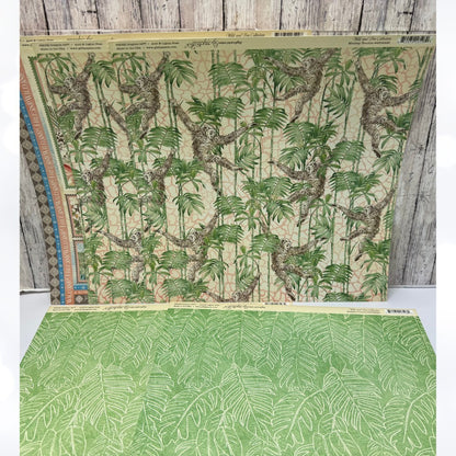 Graphic 45 WILD & FREE Safari Jungle 12x12 Papers Stickers Kit