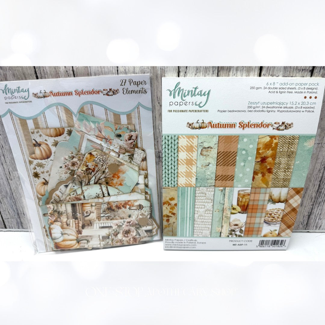 Mintay AUTUMN SPLENDOR Fall Critters 6x8 Paper Cardstock Die Cuts Stickers Kit