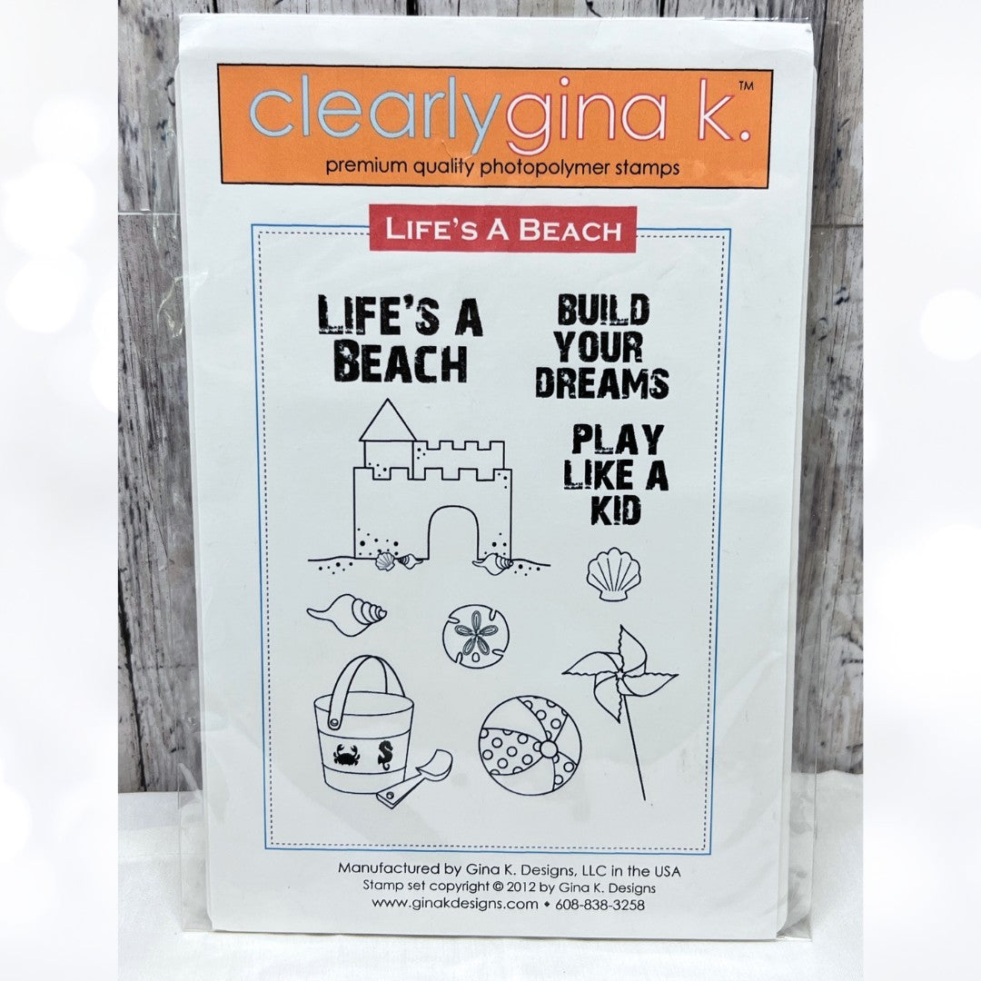 Gina K Designs LIFE'S A BEACH Sandcastle Rubber Stamps