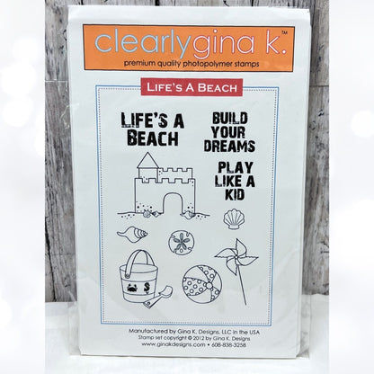 Gina K Designs LIFE'S A BEACH Sandcastle Rubber Stamps