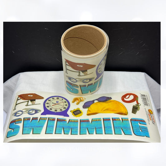 Scrappin Sports SWIMMING Swim Swimmers Scrapbook Stickers Rool Set of 6