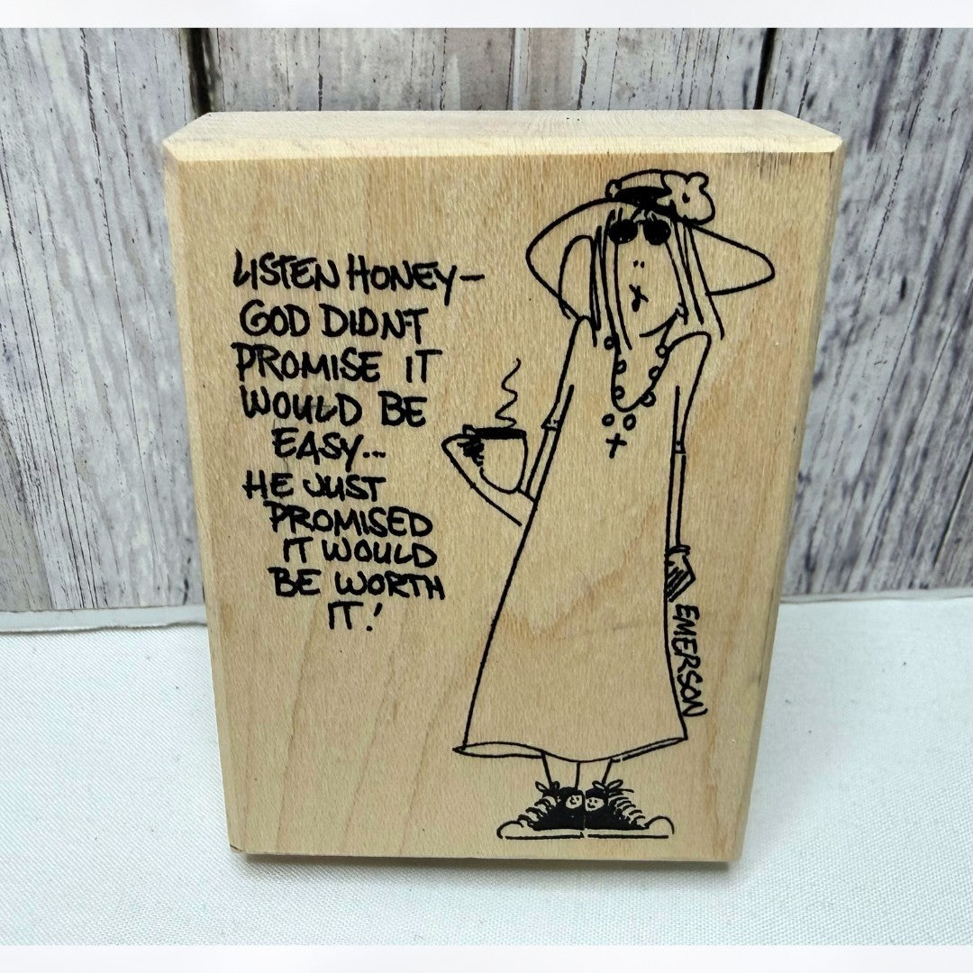Emerson Quillin WORTH IT Religious God Rubber Stamp