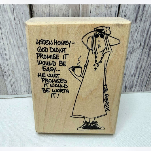 Emerson Quillin WORTH IT Religious God Rubber Stamp