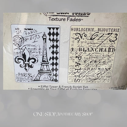 Tim Holtz RAYS & RETRO CIRCLES Script Eiffel Tower Embossing Folders