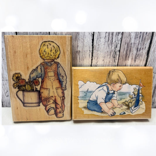 Stamp Cabana Inkadinkado LITTLE BOY Beach Rubber Stamps