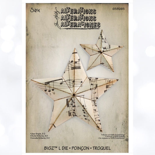 Tim Holtz STAR BRIGHT 3-D Christmas 658265 Bigz L Die