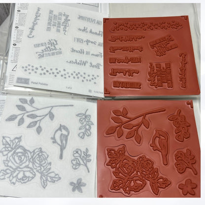 Stampin Up PETAL PALETTE Petals & More Rubber Stamps Dies Thinlits
